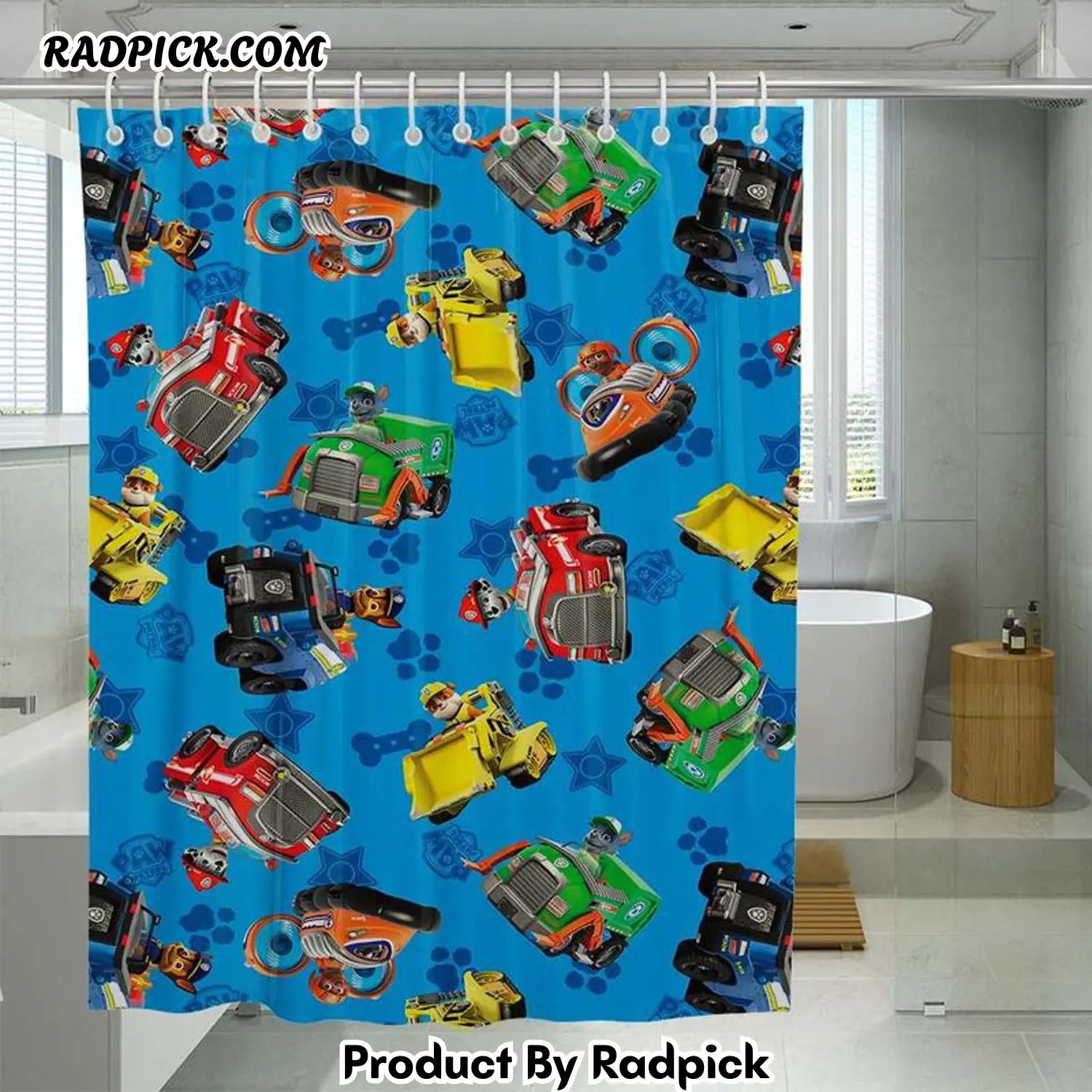 They cars paw patrol nickelodeon shower curtain set for bathroom decor gift for friends rp38781